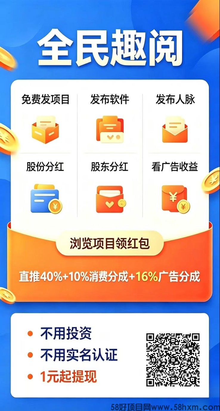 【全民趣阅】零撸广赚,保底收益高,新品上线,