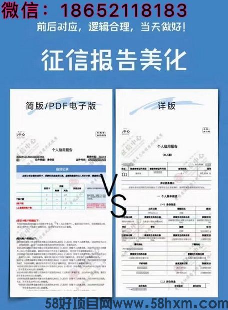 纸质征信报告无痕修改PDF电子版入职使用