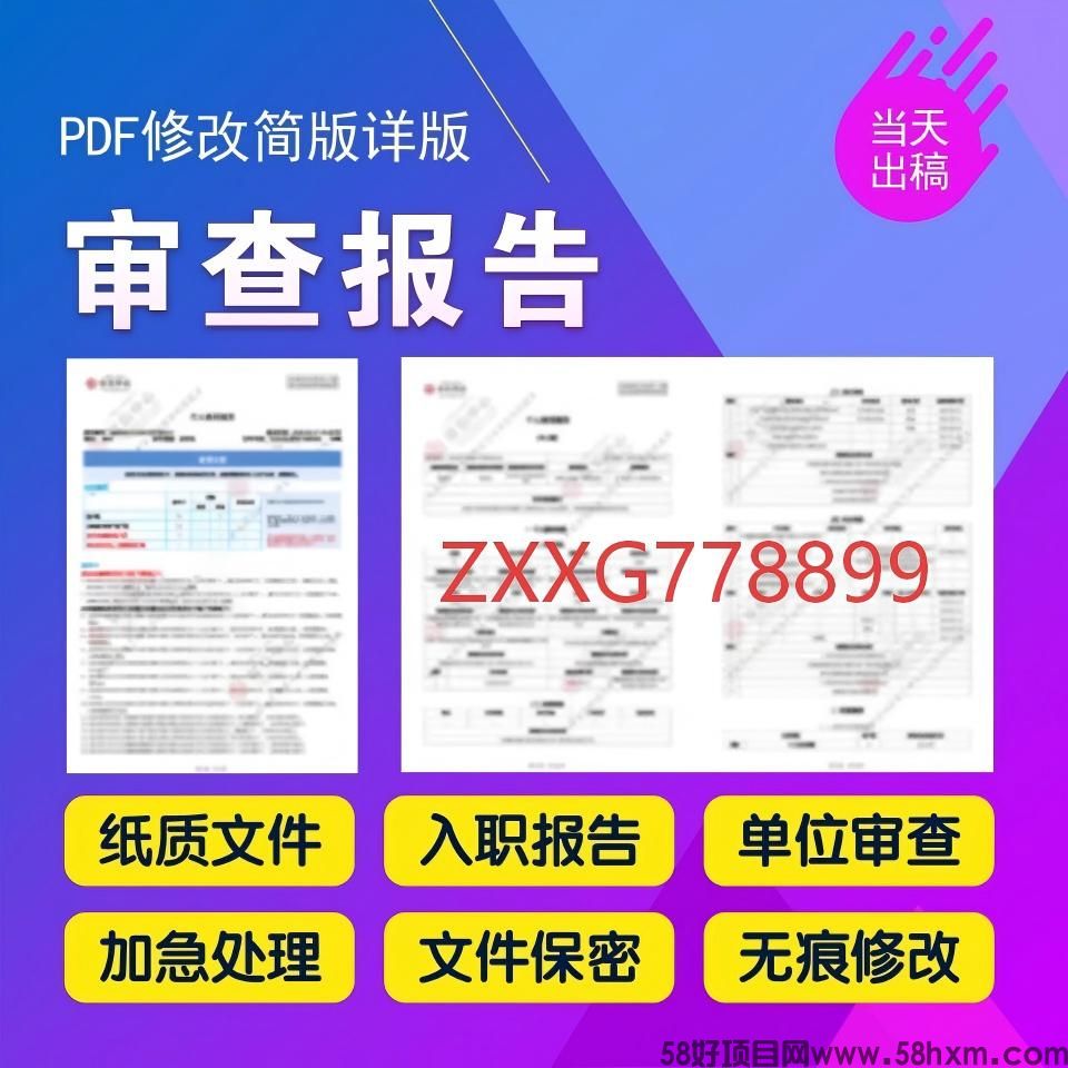 征信报告纸质/pdf无痕修改
